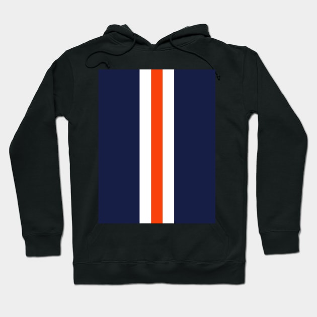 Luton Navy White Orange Retro Football Stripes Hoodie by Culture-Factory